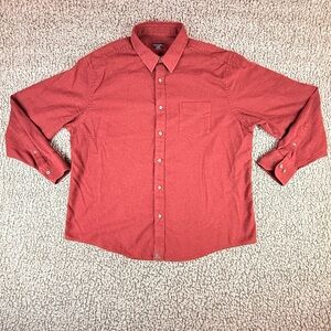 UNTUCKit Sherwood Shirt Men XL Maroon Relaxed Fit Button Front 100% Cotton